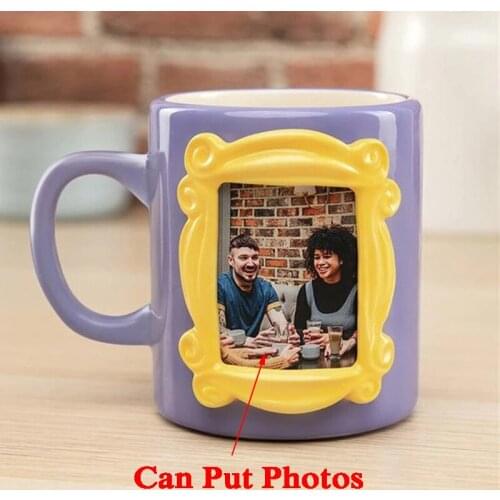 New 350mL 2 In 1 Friends Mug Photo Frame Monica Door Frame Coffee Milk Tea Juice Ceramic Cup Gifts Presents Friends Tv Show