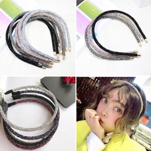 Solid Color Headbands for Women Crystal Shine Women Hair Bands Women Hair Accessories Hair Clip