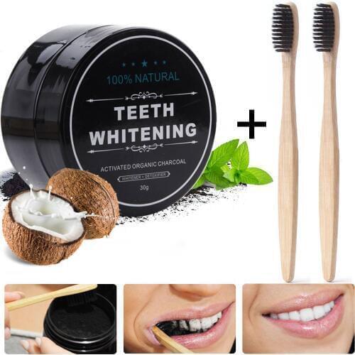 30g Charcoal Teeth Whitening Powder Natural Bamboo Activated Whitener Tooth Care Coffee Tea Stain Remover Dental Oral Hygiene