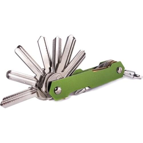 Outdoor Multi-function Double-open EDC Aluminum Hard Oxide Key Holder Clip Keys Organizer Folder Smart Keychain Key Storage