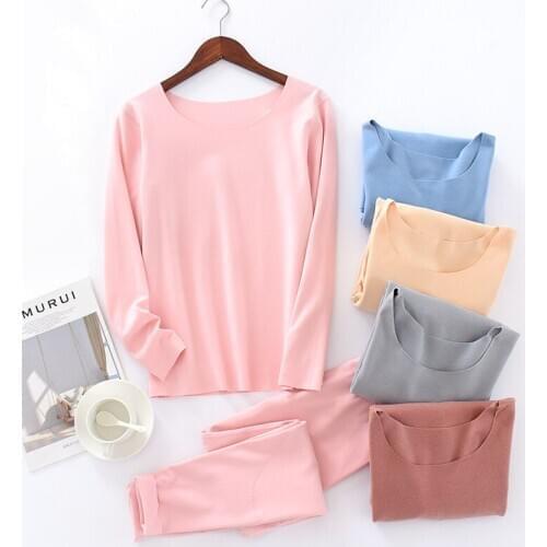 Fdfklak 2PCS Pajamas Sets Women Warm Long Sleeve Home Wear Ladies Mujer Tops+Pants Sleepwear Autumn Winter Large Size L-XXL