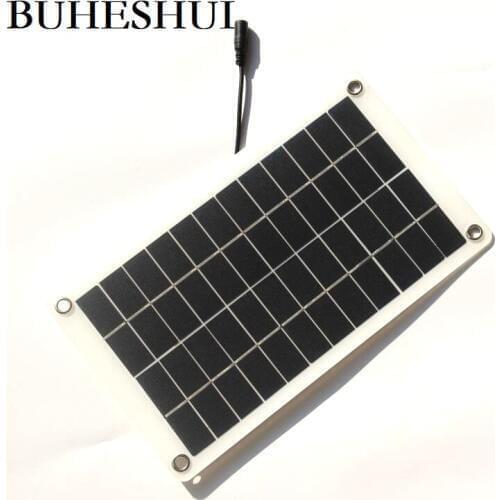 BUHESHUI 8W 12V Semi-flexible Monocrystalline Silicon Solar Panel cell DC Module For 12vol DIY Battery phone adapter kit