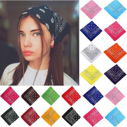 15 Colors Bohemian Print Bandana Hair Bands for Girls Women Kids Unisex Square Scarf Turban Headband Hair Accessories