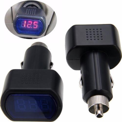 2pcs Black LED Car Battery Volt Voltage Meter Gauge Cigar Lighter Plug DC 12V 24V For Auto Use