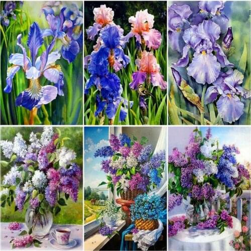 RUOPOTY 60x75cm Frame Painting By Number For Adults Flowers Picture By Numbers Acrylic Paint On Canvas Home Decor Artcraft