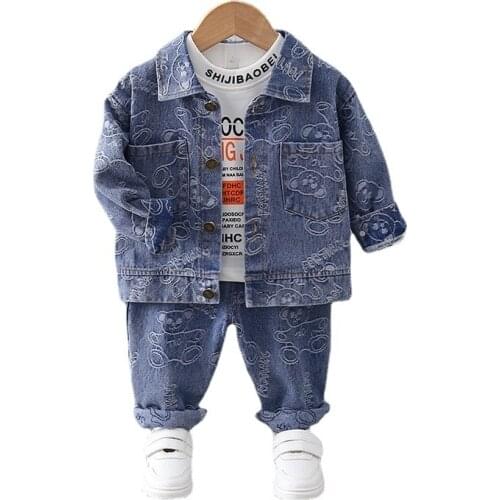 New Spring Autumn Baby Boys Girls Clothes Fashion Children Jacket T-Shirt Pants 3Pcs/Sets Toddler Sports Costume Kids Tracksuits