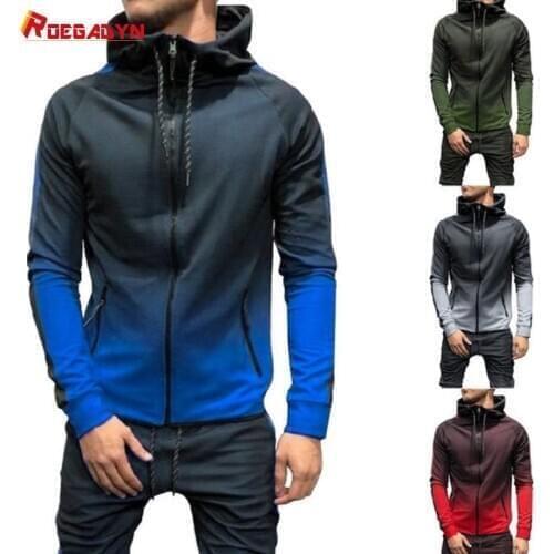 ROEGADYN Winter Sweater Suit Sportswear Man Fitness Suit Sports Workout Running Set Tracksuits Men Set Hooded Gym Clothing Men