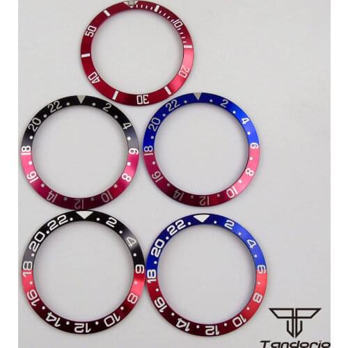 High quality Black Blue Red aluminum Bezel Insert Watch Parts Replacement (38mm*30.6mm)
