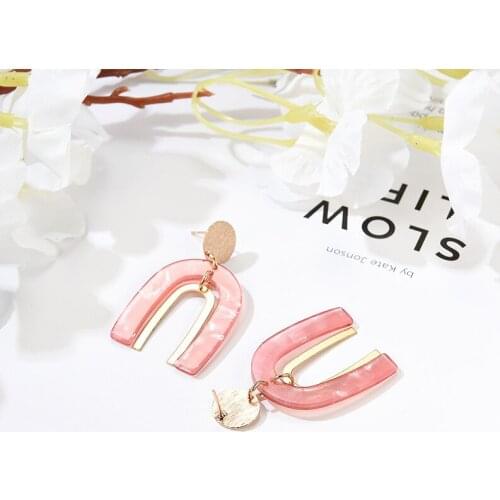 2021 U Shape Earrings Lightweight Hypoallergenic Stud Earrings for Women Party Wedding TY66