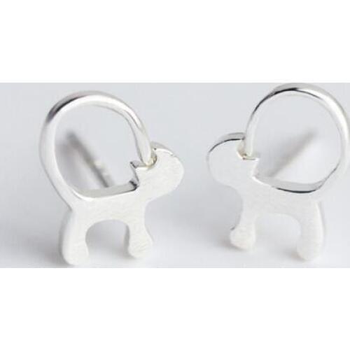 Shuangshuo Vintage Long Tail Cat Stud Earrings for Women Cat Earings Fashion Jewelry Animal Earring Female boucle d'oreille S061