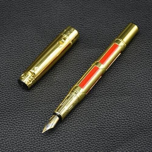 1Pc Yongsheng1168 golden metal fountain pen iridium gold F nib Luxury bright gold business Ink pen premium office gift pen