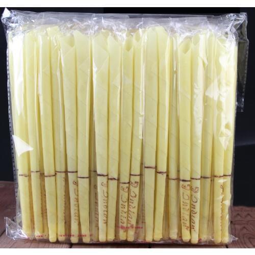 100Pcs/Set Yellow Ear Cleaner Wax Removal Ear Candles Treatment Care Healthy Horn with Earplugs Horn plug
