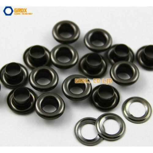 1000 Set 10*5*5mm (Outer diameter * Inner diameter * Height) Gunmetal Round Eyelet Grommet