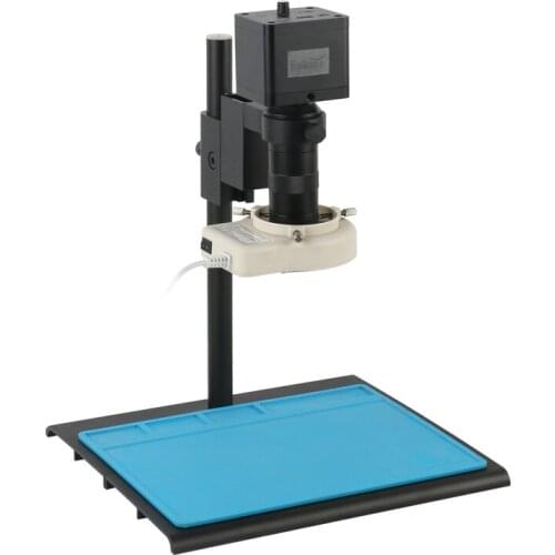 1080P 200W HD Electronic Digital Industrial Video Microscope Camera 100X 180X C mount Lens 56 LED Ring Light For PCB Repair