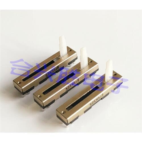 4.5 cm sliding potentiometer dual Channel 50K mixer volume straight slider fader shaft length 15MM 8 feet
