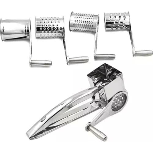 5pcs/set Cheese Grater Rotory with Container Stainless Steel Hand-Crank Rotary Shredder vegetable cchocolate cutter kitchen tool