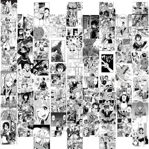50 Pieces of Famous Japanese Anime Wall Collage Kit Aesthetic Picture Postcard Poster Room Decoration Modern Anime Wall Art