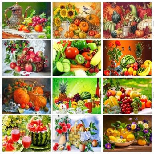 5D Fruit Cross Stitch Diamond Embroidery Diamond Painting Sale Bead Picture Kit Hobby Wall Art Gift Decoration For Home Interior