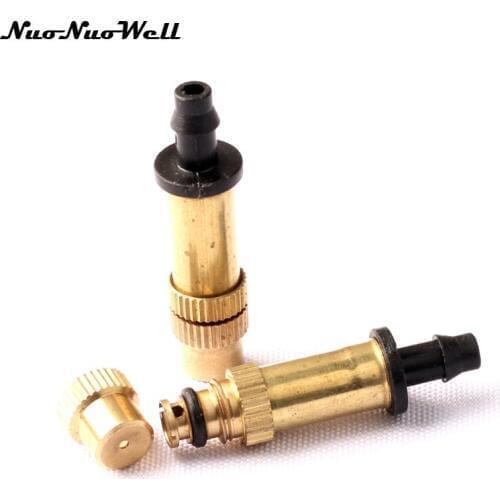 6pcs NuoNuoWell 4/7mm Brass Adjustable 360 Degree Sprinkler for Garden Greenhouse Sprinkling Irrigation Sprayer Nozzle Fittings