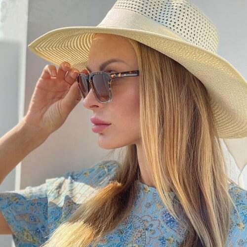 AOZE 2020 Luxury Cat eye womens sunglasses High Quality brand design Elegant Ladies sunglasses for vintage UV Women ins Popular