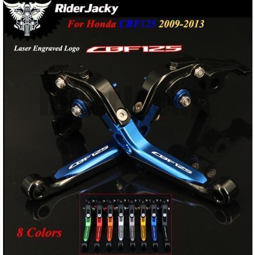 For Honda CBF125 CBF 125 2009 2010 2011 2012 2013 Blue+Black Motorcycle Accessories CNC Adjustable Brake Clutch Lever With Logo