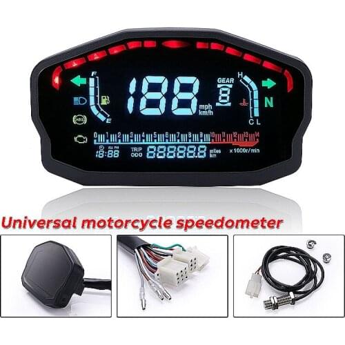 For 1,2,4 Cylinders Motorcycle Universal LED LCD Speedometer Digital Backlight Odometer For BMW Honda Ducati Kawasaki Yamaha