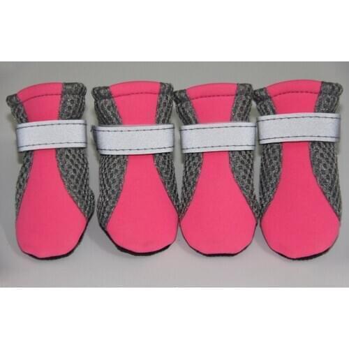 Dog Cat Breathable Shoes Reflective Mesh Dog Puppy Socks Shoes Anti-Slip Rain Pet Boots Teddy Puppy Paw Protecters For Small Dog