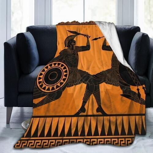 Flannel Blanket Spartan Fighting Persian Ancient Greek Light Thin Mechanical Wash Warm Soft Blankets Throw Bed Travel Patchwork