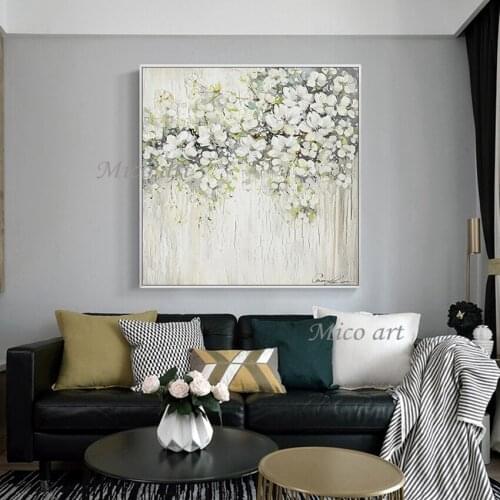 No Framed The Soft Hand Painted Oil Painting Beautiful Flowers On Canvas Square Modern Decoration Home Decoration Painting