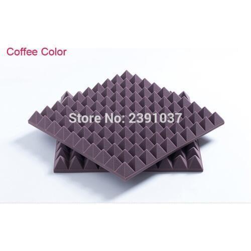 Coffee acoustic foam Rehearsal Hall Project Sound Insulation Acoustic Foam Tiles for wall decor 30pices big size 50x50cm