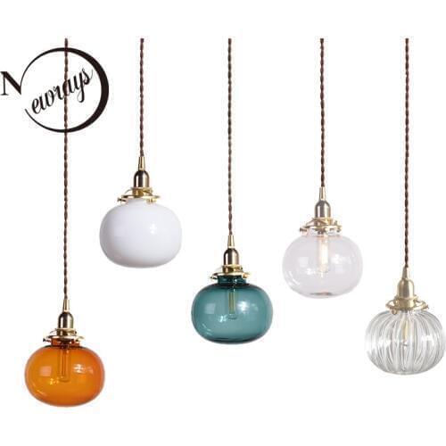 Modern LED glass interior hanging lamp kitchen bedroom dining room combination pendant lights bedside living room lighting lamp