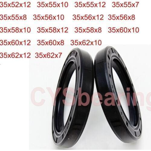 2pc TC Oil Seal Skeleton Spring Steel 35x55x10 35x55x12 35x55x8 35x56x10 35x62x10 35x62x12 35x62x7 mm Black Nitrile Shaft Gasket