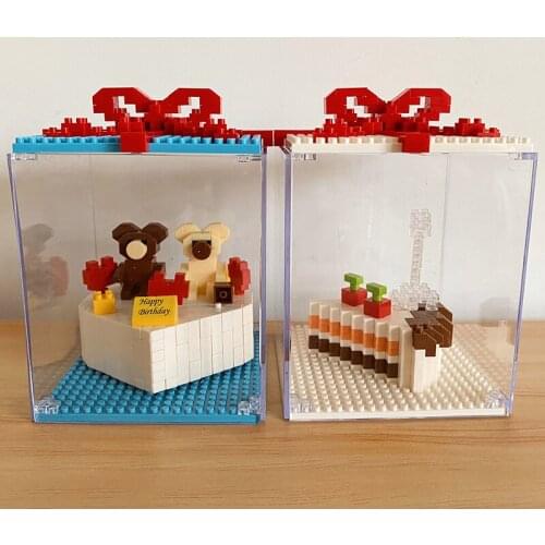 Micro Building Blocks Classic Cake Bear Accessories DIY Gift Assembly Model Mini Bricks Kids Toys
