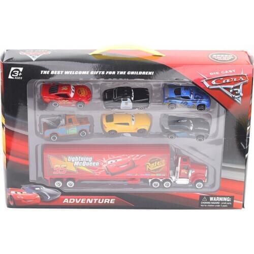 7/8/6pcs Disney Pixar Car 3 Lightning McQueen Jackson Storm Mack Uncle Truck 1:55 Diecast Metal Car Model Toy Boy Christmas Gift