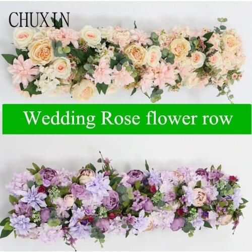 New rose peony dahlia artificial flower row home Hotel dining table decoration fake flower wedding arch door decor road lead