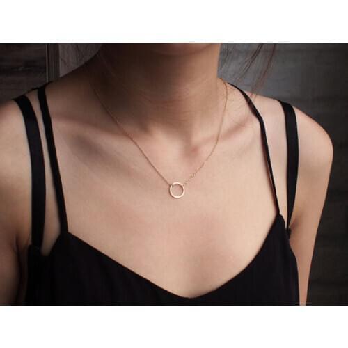 New Dainty geometry hollow Circle pendant Necklace Open Circle Outline love lucky eternity karma circle round necklace jewelry