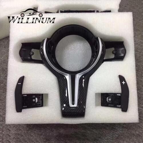 Car steering wheel cover trim for BMW M2 F87 M3 F80 M4 F82 M6 F06 F12 F13 X5M F85 X6M F86 steering wheel covers carbon fiber