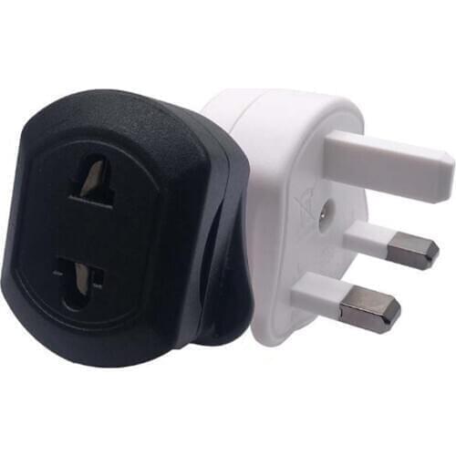Universal black white 13A 250V copper UK BS1363 electric AC power plug EU / US to UK travel adaptor plug socket convertor