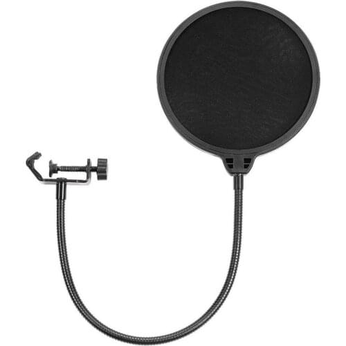 Pop Filter Durable Double Layer Windscreen Studio Microphone Flexible Wind Screen Mask Mic Bilayer Shield for Speaking Recording
