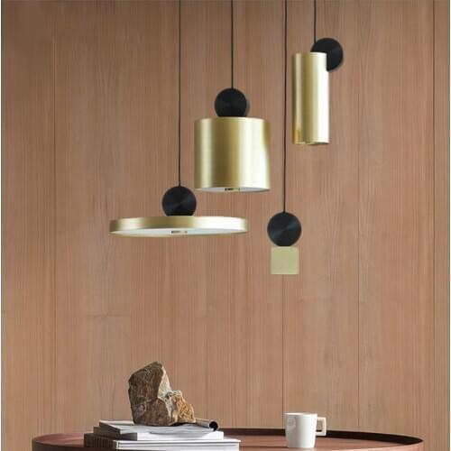 Postmodern geometric pendant light creative iron pendant light restaurant danish design lamp bar cafe light for home light