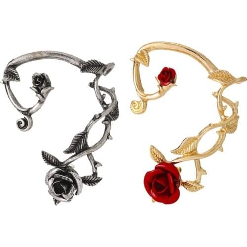 Silver/Gold Color Flower Ear Hook Earrings Costume Earrings Exaggerated Earrings Alloy Handmade Dangle Earrings