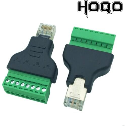 RJ45 Female Seat To 8-pin screw terminal convert Connector Network Cable Extension connector Broadband Pure Copper Network cable