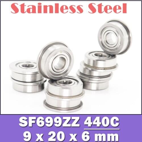 SF699ZZ Flange Bearing 9x20x6 mm 10PC Double Shielded Stainless Steel Flanged SF699 Z ZZ Ball Bearings SF699-2Z SF699Z
