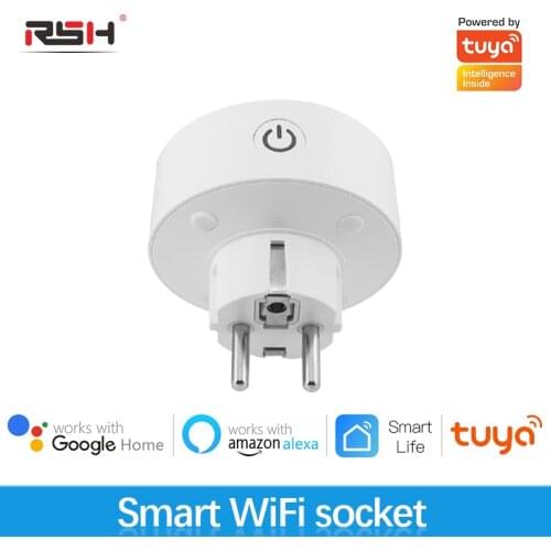 RSH 10A European Standard Wifi Smart Socket Remote Control With Recording Power Function Voice Control Electrical smart plug