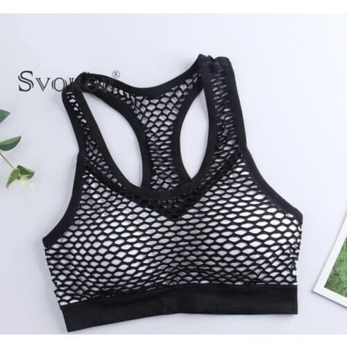 Sports bra sexy womens Fitness tops Hollow out Wireless Push up crop top seamless sportswear grid Summer vest