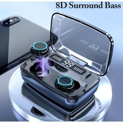 Touch Bluetooth 5.0 TWS Earphone for iPhone with LED Digital Display IPX7 Waterproof Wireless Headset Binaural HD Call Phone