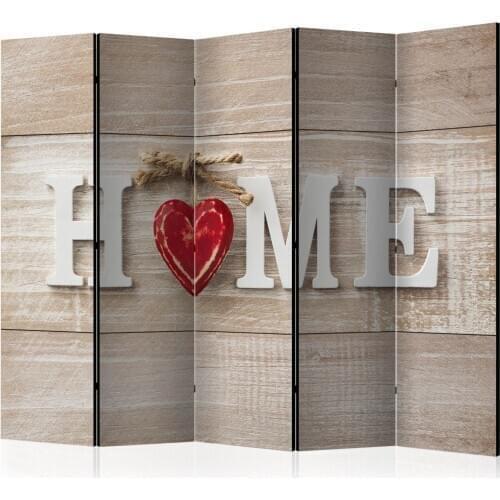 Windbreak-Room divider - Home and red heart