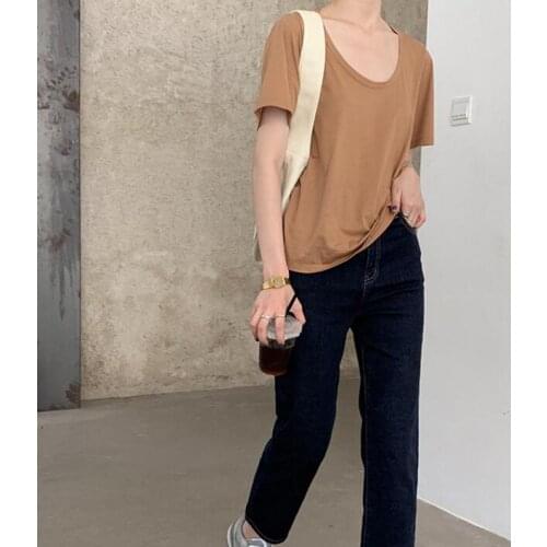 Womens Ladies Loose T-shirt Short Sleeve Top Blouse