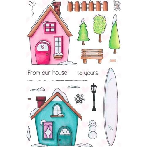 Winter Scene Transparent Clear Silicone Stamp Seal for DIY scrapbooking photo album Decorative clear stamps