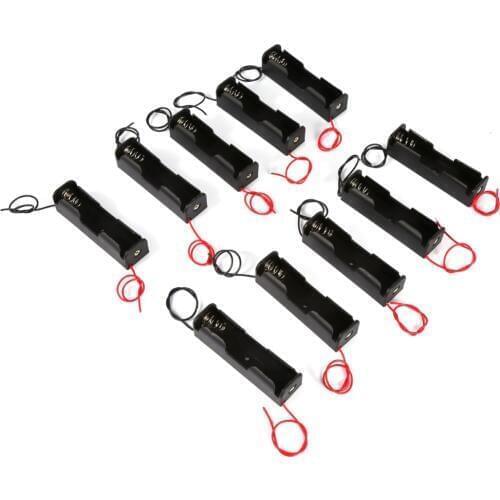 10pcs/Pack 18650 Battery Storage Box Plastic Battery Holder Case For 1 x 18650 Battery Holder With Wire Leads